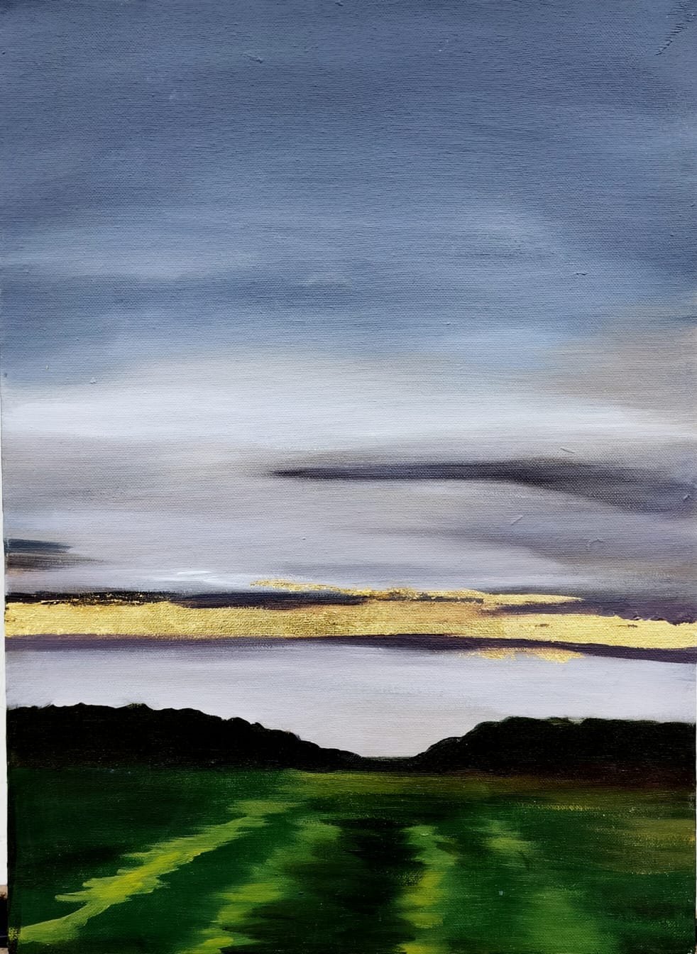 Golden Horizon I Luxury Abstract Painting